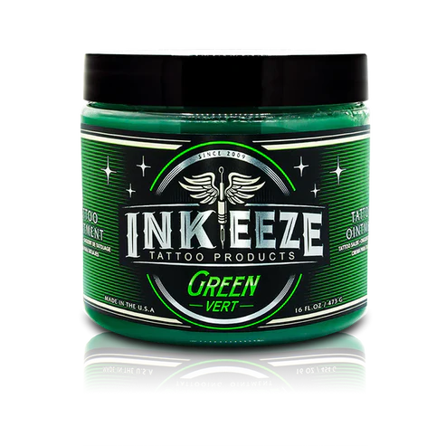 INK-EEZE Green Vert Tattooing Ointment - 16oz Jar