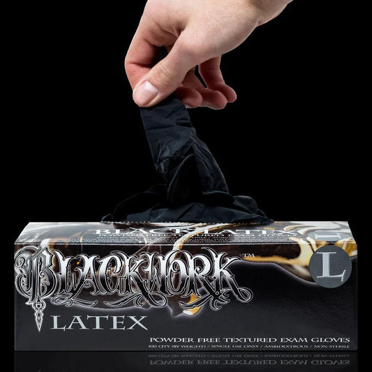 Blackwork Latex Tattoo Gloves - Box - Ghidorah Supply