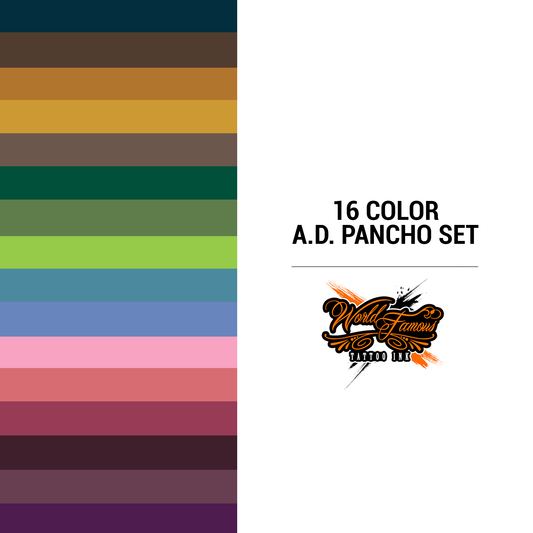 16 Color A.D. Pancho Set | World Famous Tattoo Ink