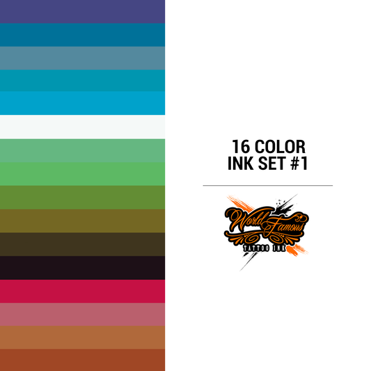 16 Color Ink Set #1 | World Famous Tattoo Ink