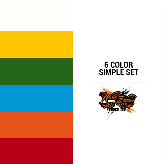 6 Color Simple Set | World Famous Tattoo Ink